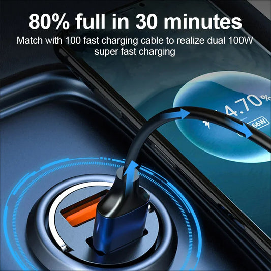 Pametni auto punjač od 100 W – Dvostruko brzo punjenje s inteligentnom zaštitom