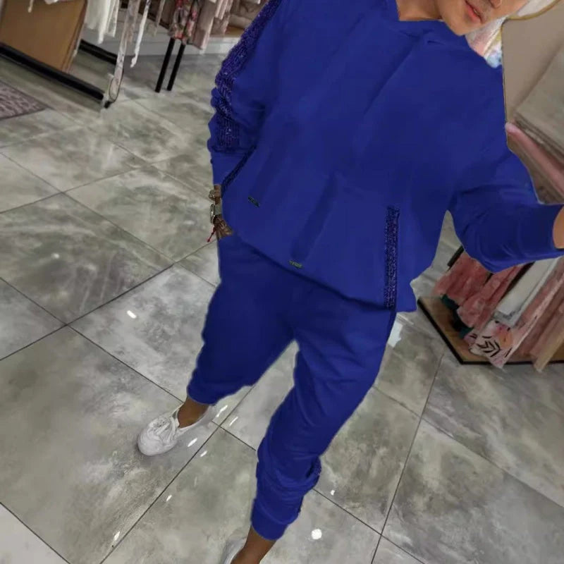 ✨Novo za jesen🔥 Ženski dvodijelni komplet od bluze i hlača s kapuljačom na vezicu