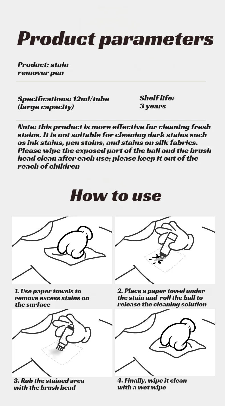 (🔥Kupi 1 dobi 1 gratis🔥)Prijenosna olovka za uklanjanje mrlja