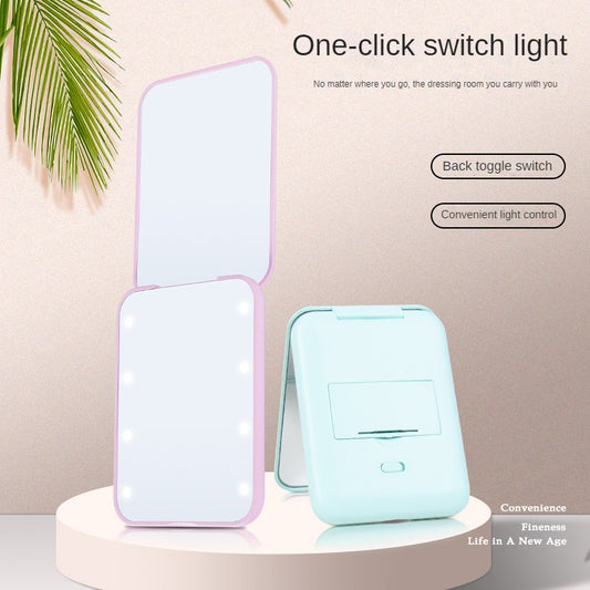 【🎁Božićna ponuda🎄】Mini ogledalo za šminkanje s LED osvjetljenjem – 2x uvećanje, kompaktno i sklopivo, vaš ultimativni pratitelj ljepote u pokretu!