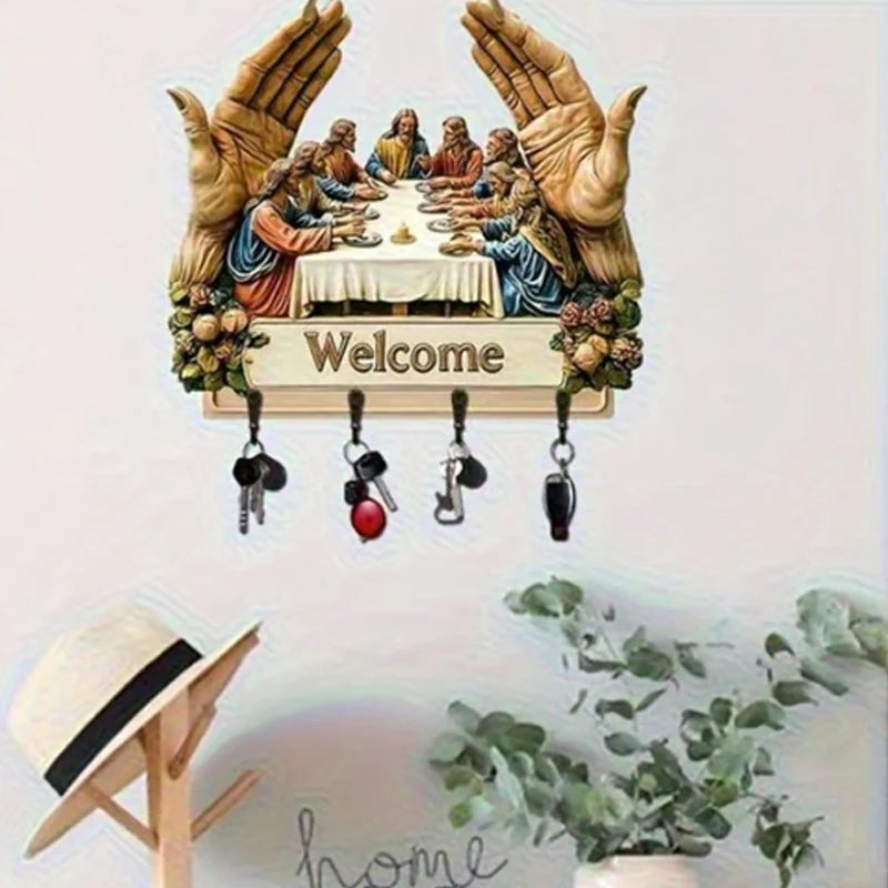 【🎁Božićna ponuda🎄】Zidni ukrasni drveni držač za ključeve