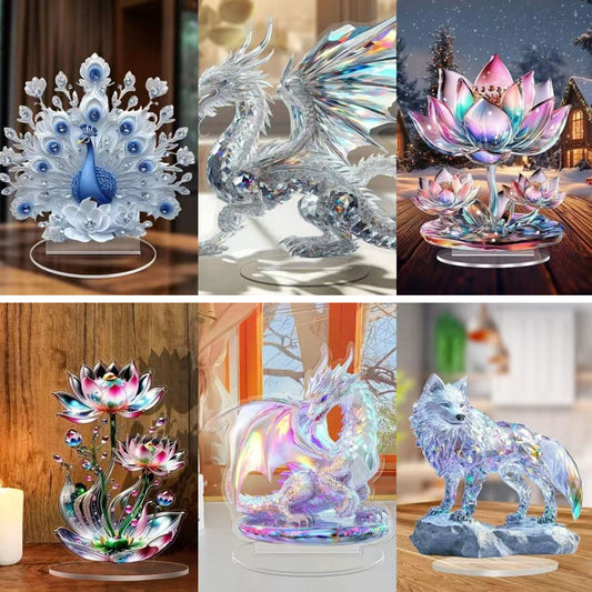 【🎁Božićna ponuda🎄】Šarene akrilne figure životinja za vaš stol(🔥Kupi 1 dobi 1 gratis🔥)