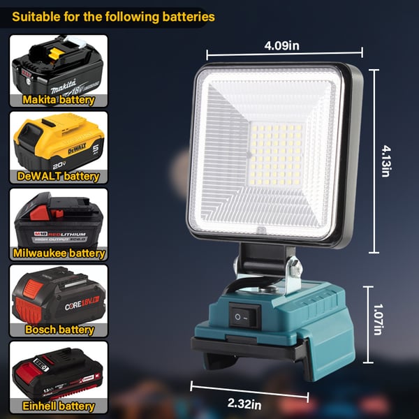 ⚡ Bežična LED radna lampa 3000LM s priključcima za punjenje