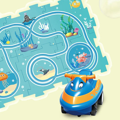 【🎁Božićna ponuda🎄】Dječji edukativni set za igru s automobilima i slagalicama