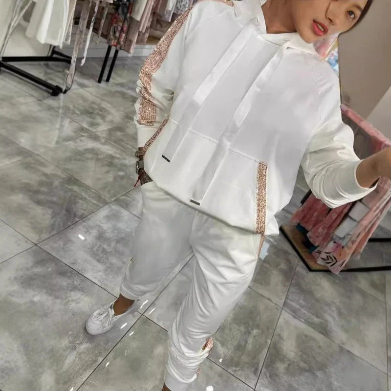 ✨Novo za jesen🔥 Ženski dvodijelni komplet od bluze i hlača s kapuljačom na vezicu