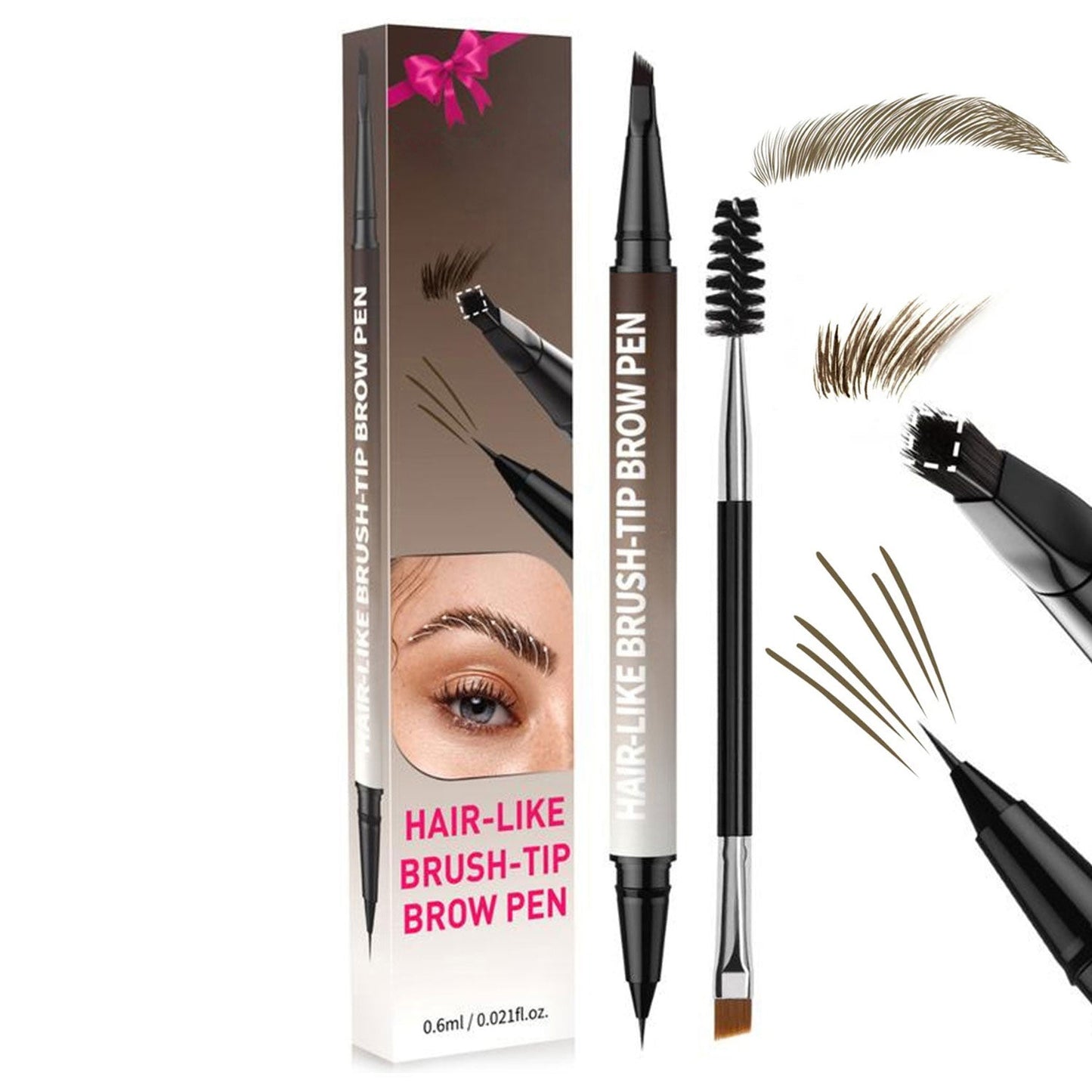 2-u-1 olovka za obrve za mikroblading s besplatnom četvrtastom četkicom