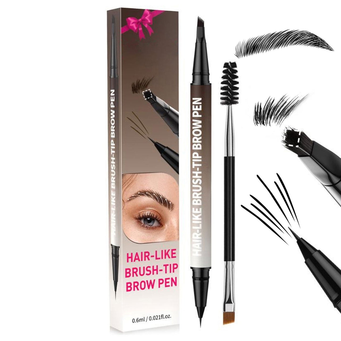 2-u-1 olovka za obrve za mikroblading s besplatnom četvrtastom četkicom