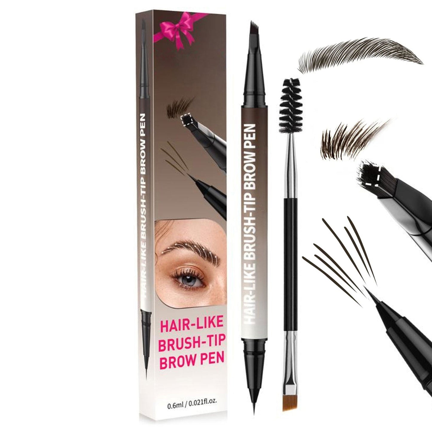 2-u-1 olovka za obrve za mikroblading s besplatnom četvrtastom četkicom