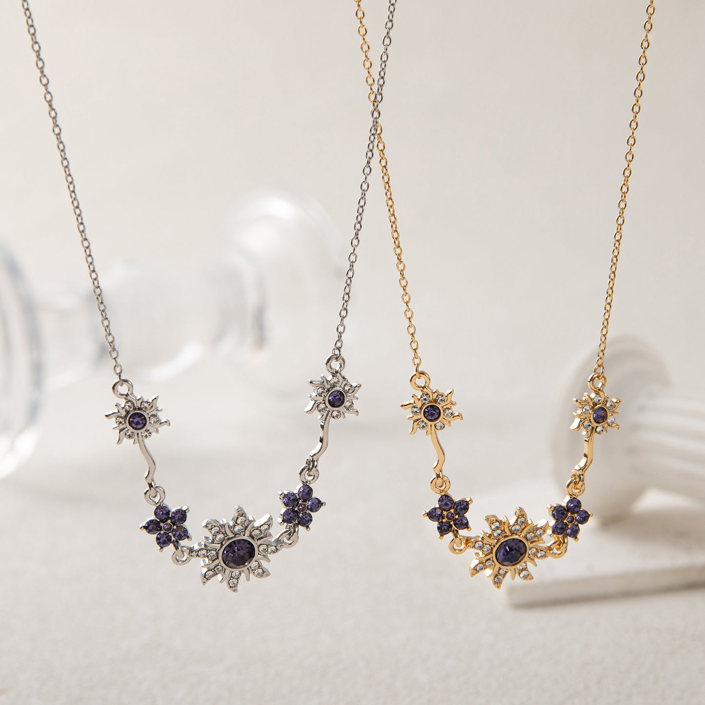 【🎁Božićna ponuda🎄】Ljubičasta narukvica s cirkonima i sunčevim zrakama✨