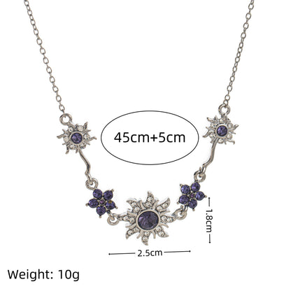 【🎁Božićna ponuda🎄】Ljubičasta narukvica s cirkonima i sunčevim zrakama✨