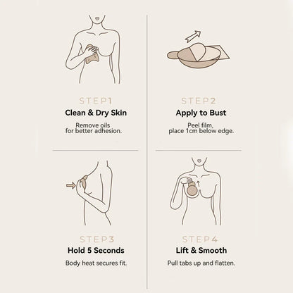 Varrat nélküli, push-up, mellnövelő, öntapadós mellbimbópajzsok nőknek