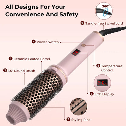 【🎁Božićna ponuda🎄】✨ 1.5” Electric Ceramic Hair Curling Brush ✨