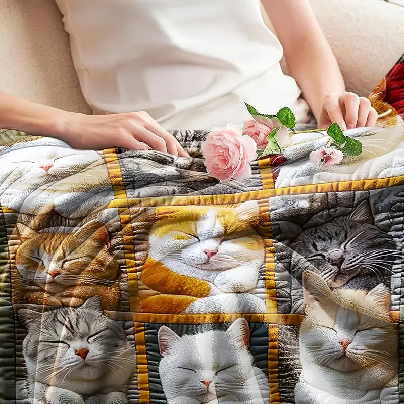 Deka s uzorkom uspavane mačke