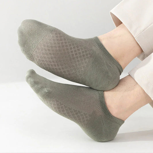 Muške mrežaste čarape u jednoj boji - prozračne i odvode vlagu（Pakiranje od 5 komada）