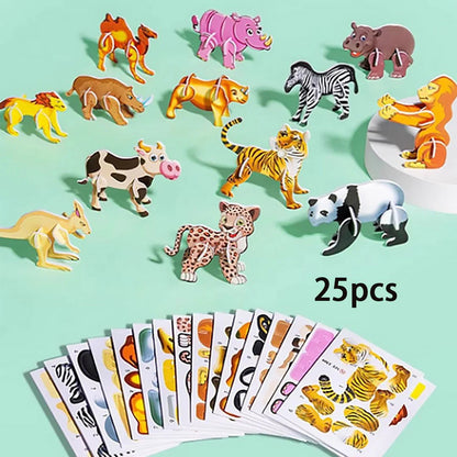 Edukacyjne puzzle 3D z kreskówkami