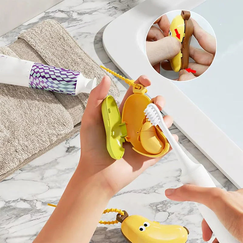 ? Banana-Shaped Portable Toothpaste Case – Dustproof, Breathable & Compact Design for Kids and Travel