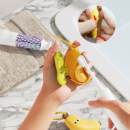 ? Banana-Shaped Portable Toothpaste Case – Dustproof, Breathable & Compact Design for Kids and Travel