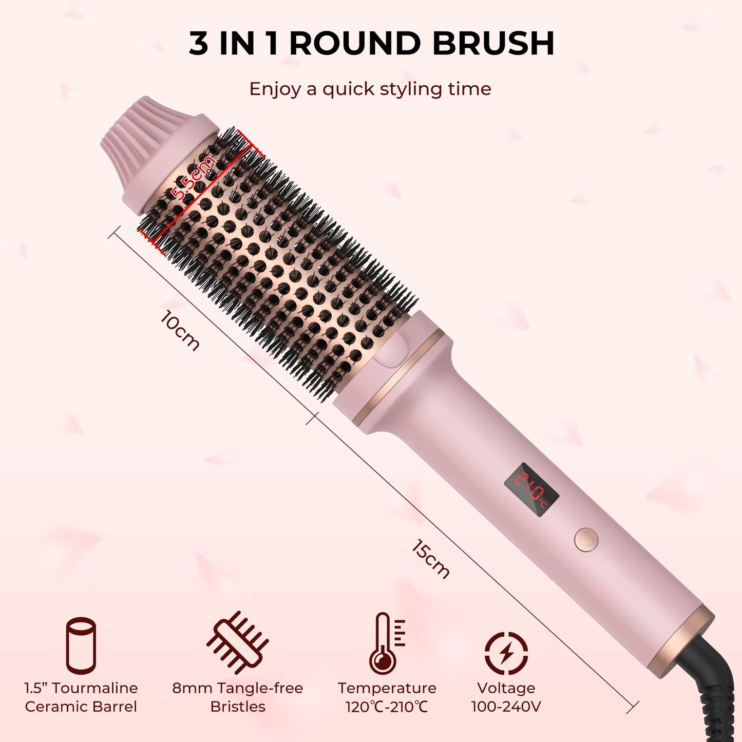 【🎁Božićna ponuda🎄】✨ 1.5” Electric Ceramic Hair Curling Brush ✨