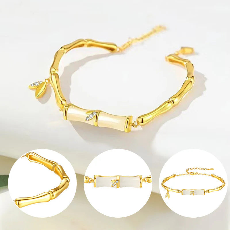 【🎁Božićna ponuda🎄】Ženska narukvica od bambusa s lančićem