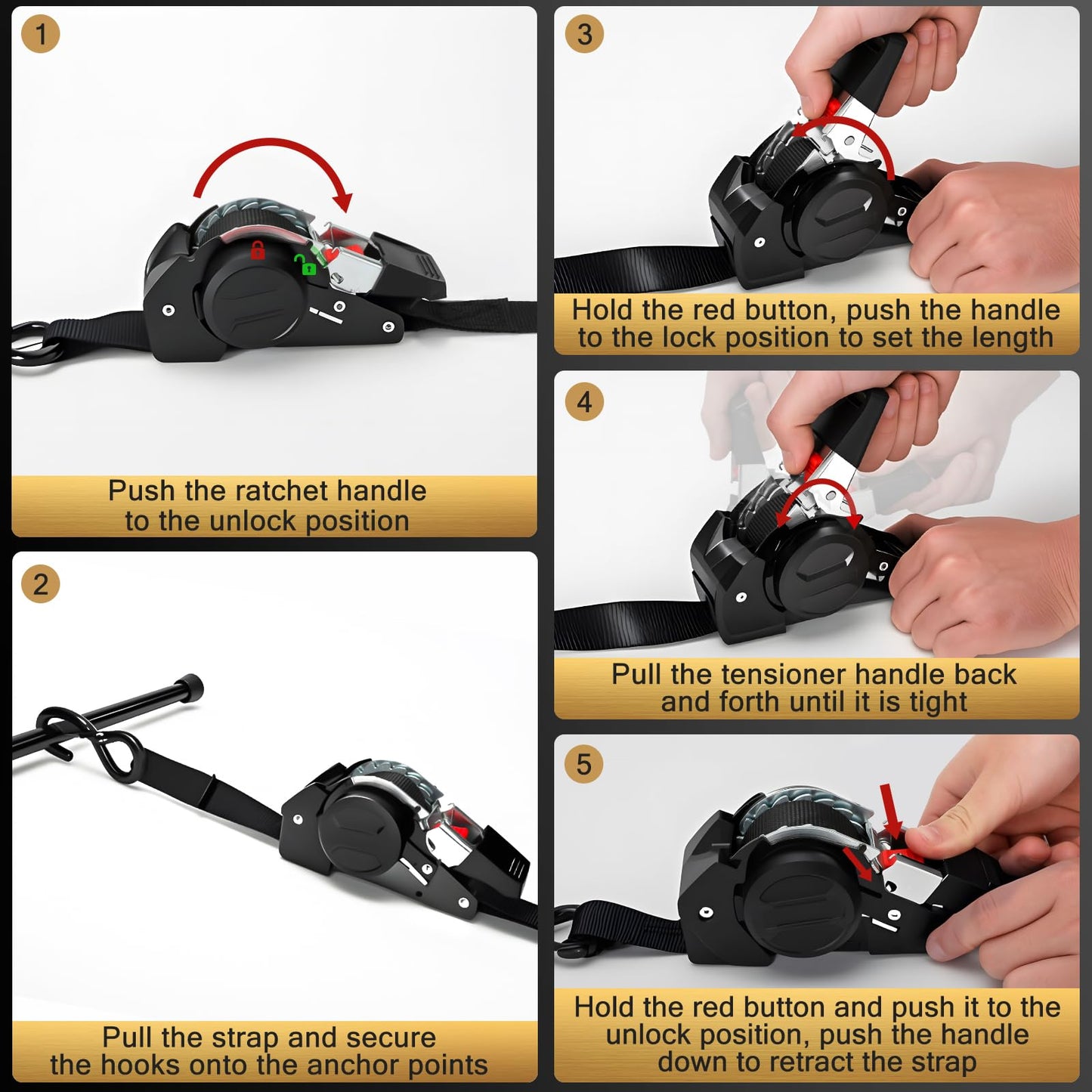 【🎁Božićna ponuda🎄】🔒 Samouvlačivi remen s čegrtaljkom – čvrsto vezivanje bez muke!