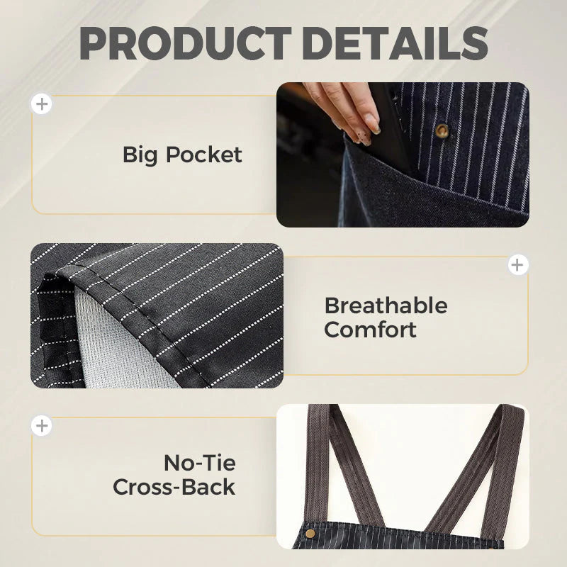 【🎁Božićna ponuda🎄】Vodootporna pregača s križnim naramenicama na leđima i odvojivim ručnikom za ruke（🔥Kupi 1 dobi 1 gratis🔥）