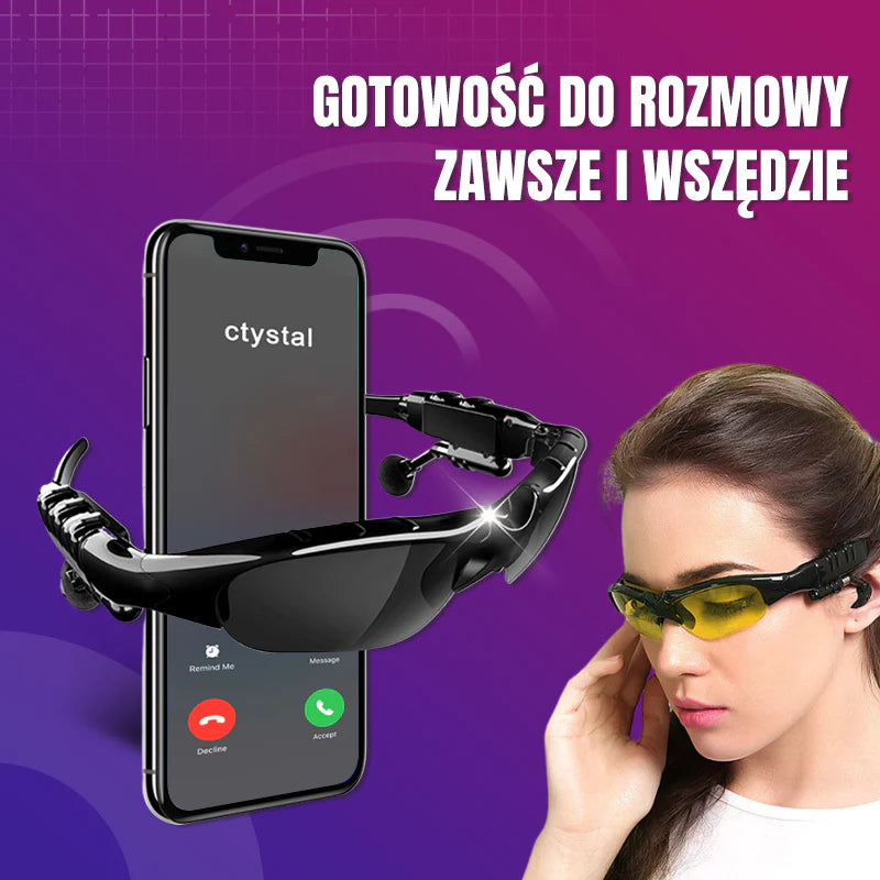 Bezprzewodowe sportowe okulary Bluetooth z polaryzacją