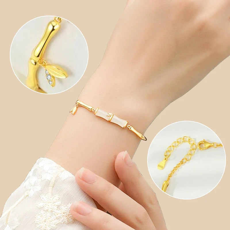 【🎁Božićna ponuda🎄】Ženska narukvica od bambusa s lančićem