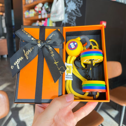 【🎁Božićna ponuda🎄】Kreativni mini privjesak za ključeve s bučicama – šareni dizajn od silikona i metala | Savršen poklon za ljubitelje fitnessa!