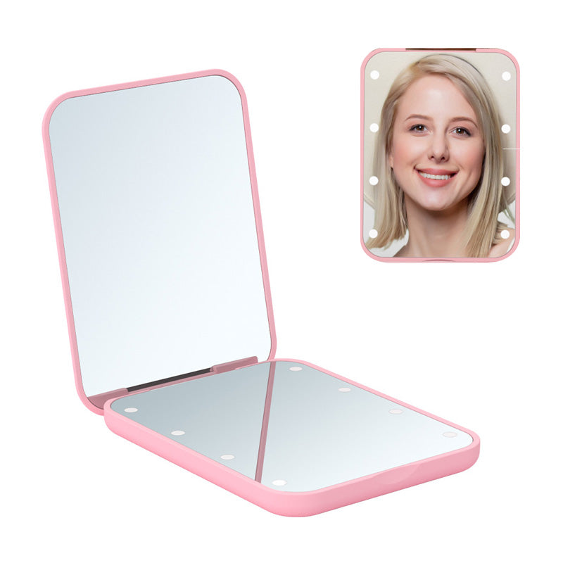 【🎁Božićna ponuda🎄】Mini ogledalo za šminkanje s LED osvjetljenjem – 2x uvećanje, kompaktno i sklopivo, vaš ultimativni pratitelj ljepote u pokretu!