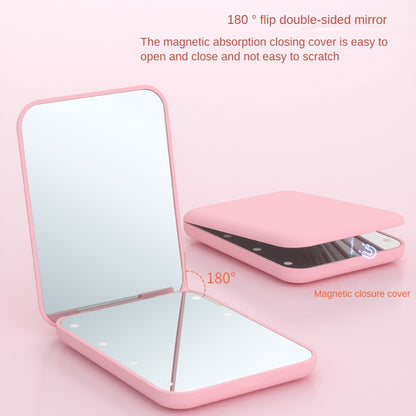 【🎁Božićna ponuda🎄】Mini ogledalo za šminkanje s LED osvjetljenjem – 2x uvećanje, kompaktno i sklopivo, vaš ultimativni pratitelj ljepote u pokretu!