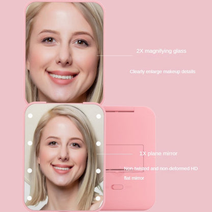 【🎁Božićna ponuda🎄】Mini ogledalo za šminkanje s LED osvjetljenjem – 2x uvećanje, kompaktno i sklopivo, vaš ultimativni pratitelj ljepote u pokretu!