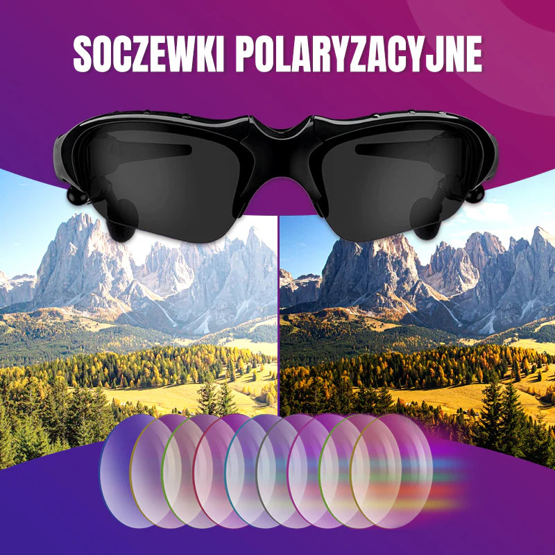 Bezprzewodowe sportowe okulary Bluetooth z polaryzacją