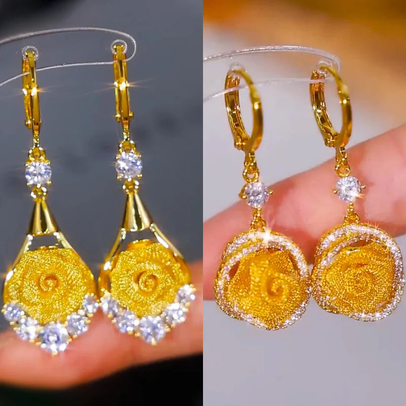 【🎁Božićna ponuda🎄】Elegantne naušnice s mrežastim ružama