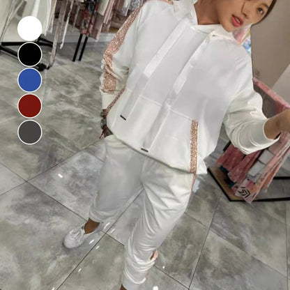 ✨Novo za jesen🔥 Ženski dvodijelni komplet od bluze i hlača s kapuljačom na vezicu