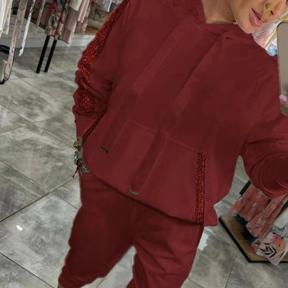 ✨Novo za jesen🔥 Ženski dvodijelni komplet od bluze i hlača s kapuljačom na vezicu