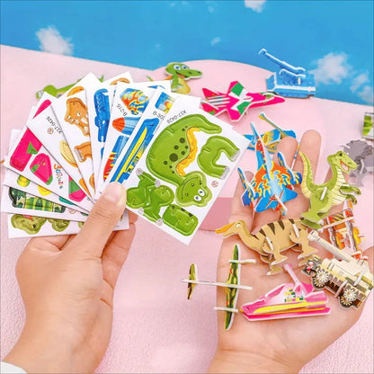 Edukacyjne puzzle 3D z kreskówkami