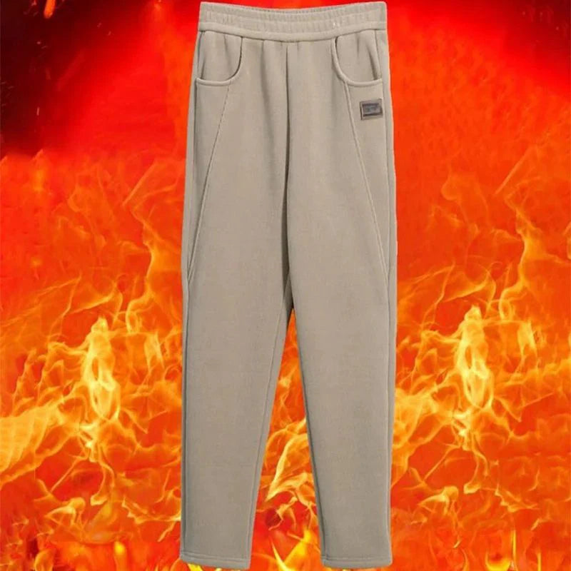 Tople hlače visokog struka s vunenom podstavom