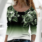 Moderna bluza s dugim rukavima i cvjetnim printom