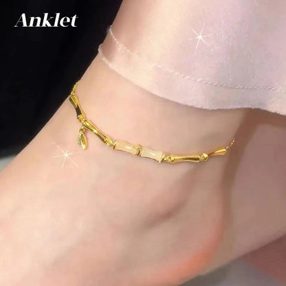 【🎁Božićna ponuda🎄】Ženska narukvica od bambusa s lančićem