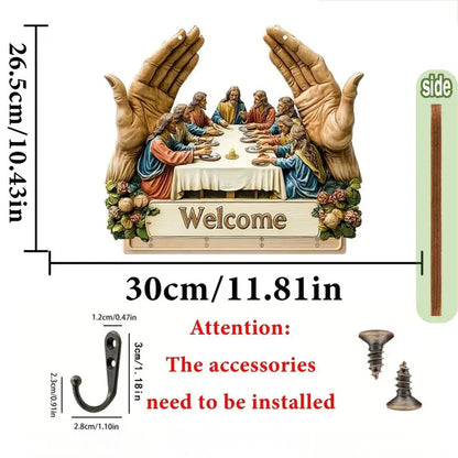 【🎁Božićna ponuda🎄】Zidni ukrasni drveni držač za ključeve – ručno izrađen s majstorskom pažnjom i tradicijom stolarskog zanata