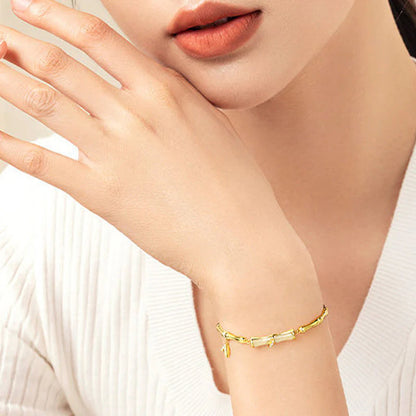 【🎁Božićna ponuda🎄】Ženska narukvica od bambusa s lančićem