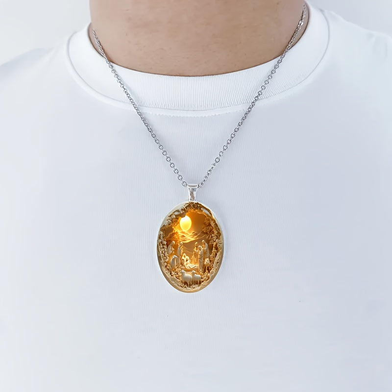 【🎁Božićna ponuda🎄】Ogrlica s privjeskom Isusova rođenja – Svjetlo vjere, vječni blagoslov ✨