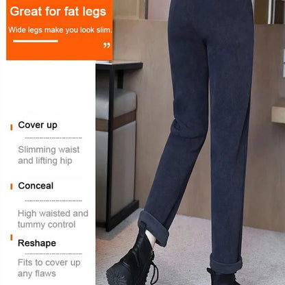 Tople hlače visokog struka s vunenom podstavom