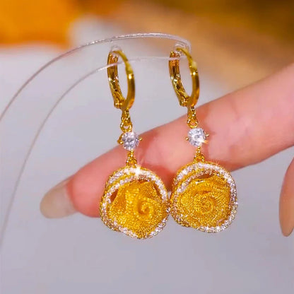 【🎁Božićna ponuda🎄】Elegantne naušnice s mrežastim ružama